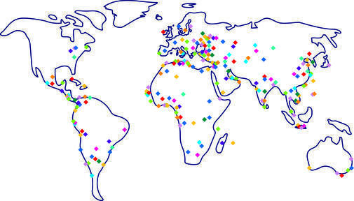 Carte des espaces Campus France du monde-géolocalisation